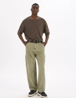 Celio T-shirt boxy col rond en maille - taupe^Homme T-Shirts
