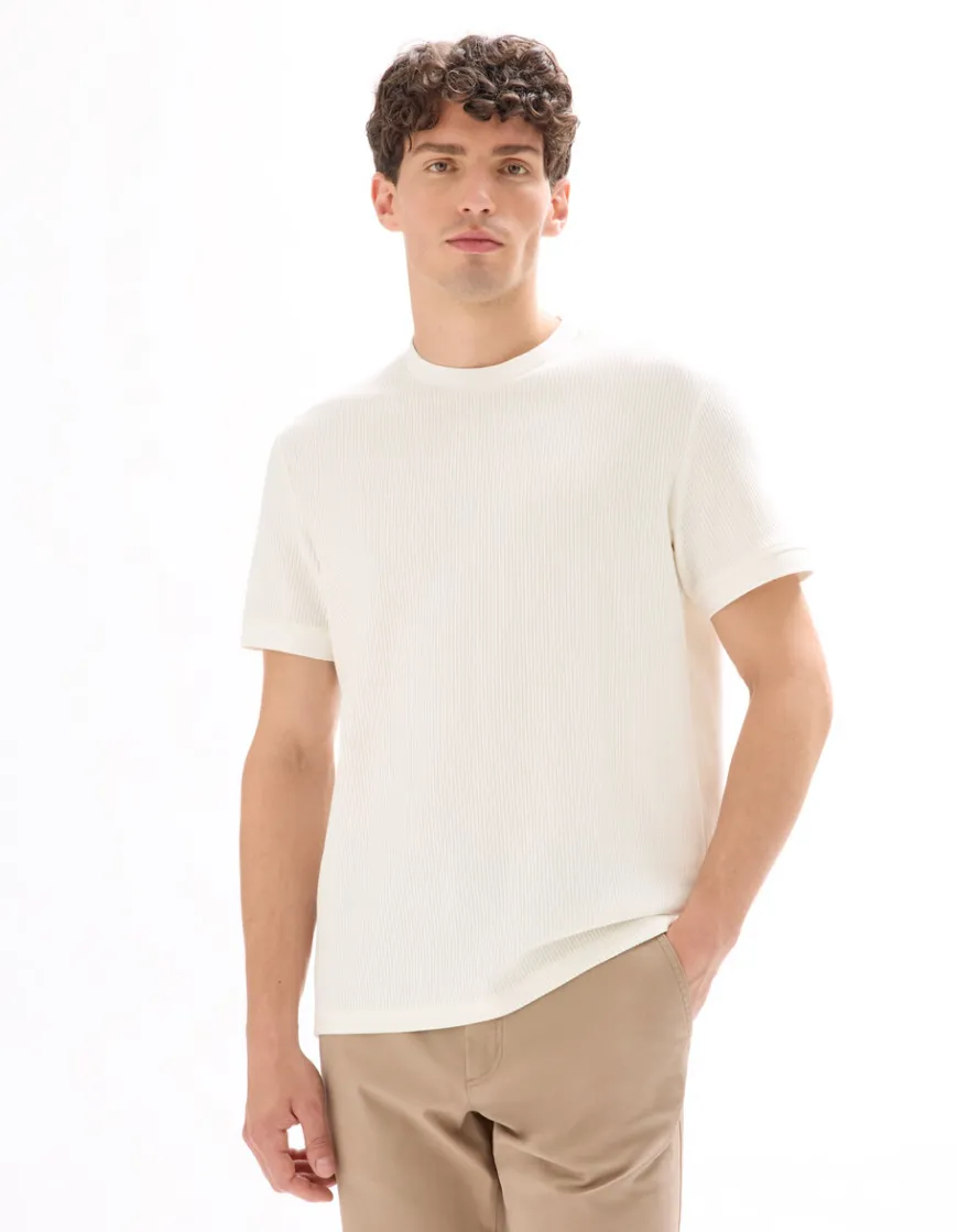 Celio T-shirt col rond 100% coton - écru^Homme T-Shirts