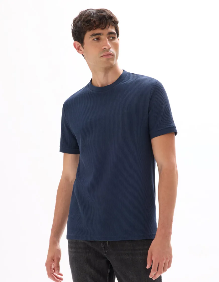 Celio T-shirt col rond 100% coton - marine^Homme T-Shirts