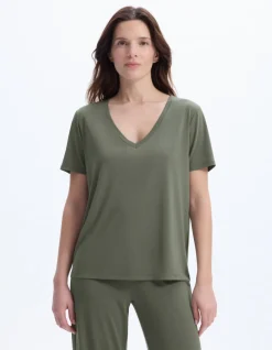 Celio T-shirt col V ajustée en modal -^Femme Sportswear|Loungewear
