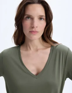 Celio T-shirt col V ajustée en modal -^Femme Sportswear|Loungewear
