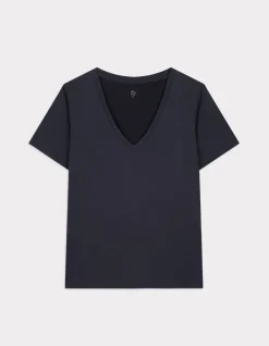 Celio T-shirt col V ajustée en modal - gris^Femme Sportswear|Loungewear