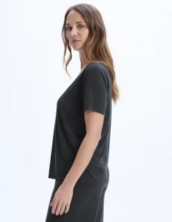Celio T-shirt col V ajustée en modal - gris^Femme Sportswear|Loungewear