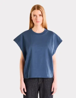 Celio T-shirt coton épais oversize sans manche - bleu^Femme T-Shirts & Tops