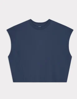 Celio T-shirt coton épais oversize sans manche - bleu^Femme T-Shirts & Tops