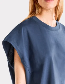 Celio T-shirt coton épais oversize sans manche - bleu^Femme T-Shirts & Tops