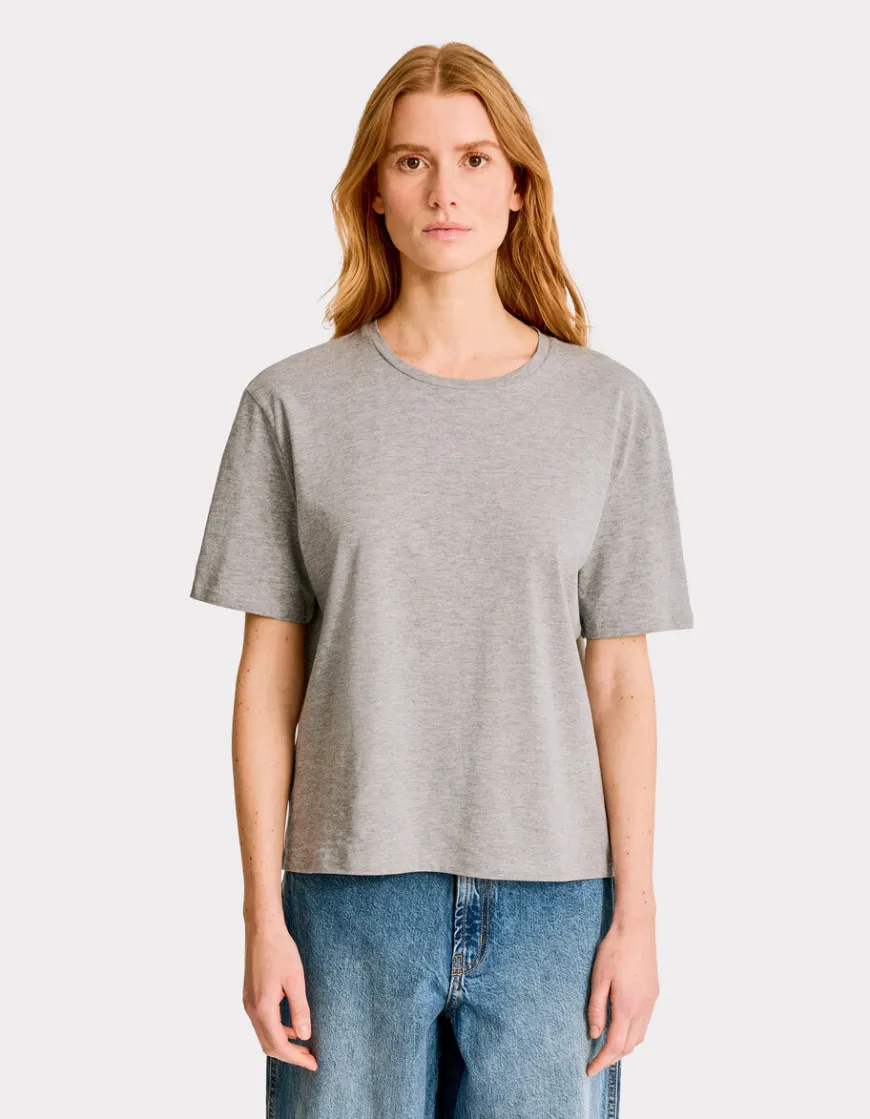 Celio T-shirt en coton à col rond - gris clair^Femme T-Shirts & Tops