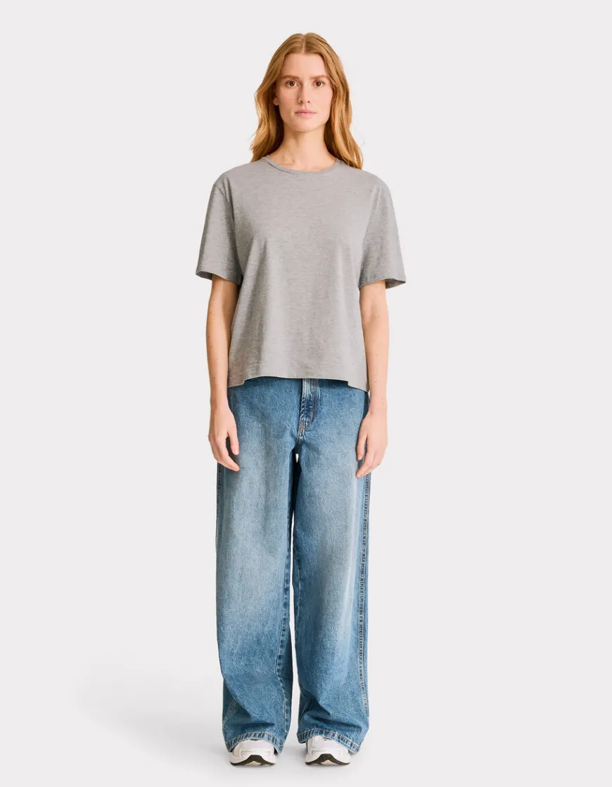 Celio T-shirt en coton à col rond - gris clair^Femme T-Shirts & Tops