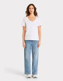 Celio T-shirt en coton à col V -^Femme Les Essentiels Aux Meilleurs Prix|T-Shirts & Tops