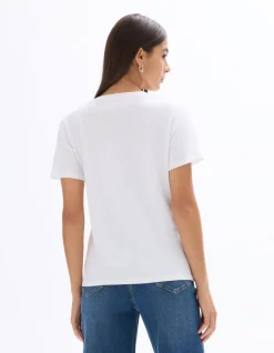 Celio T-shirt en coton à col V -^Femme Les Essentiels Aux Meilleurs Prix|T-Shirts & Tops