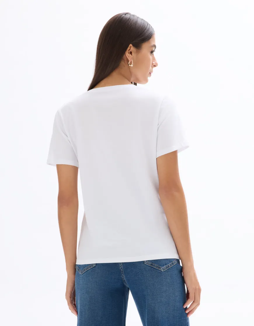 Celio T-shirt en coton à col V -^Femme Les Essentiels Aux Meilleurs Prix|T-Shirts & Tops