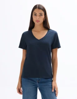 Celio T-shirt en coton à col V -^Femme Les Essentiels Aux Meilleurs Prix|T-Shirts & Tops