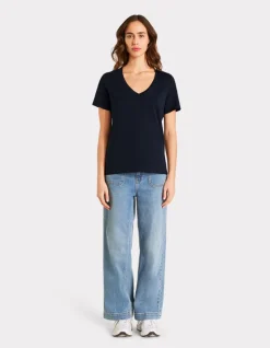 Celio T-shirt en coton à col V -^Femme Les Essentiels Aux Meilleurs Prix|T-Shirts & Tops