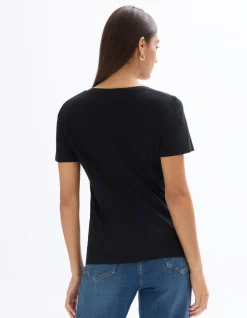 Celio T-shirt en coton à col V -^Femme Les Essentiels Aux Meilleurs Prix|T-Shirts & Tops