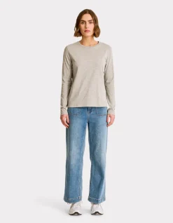 Celio T-shirt en coton à manches longues - gris clair^Femme T-Shirts & Tops