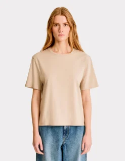 Celio T-shirt en coton biologique col rond - beige^Femme T-Shirts & Tops