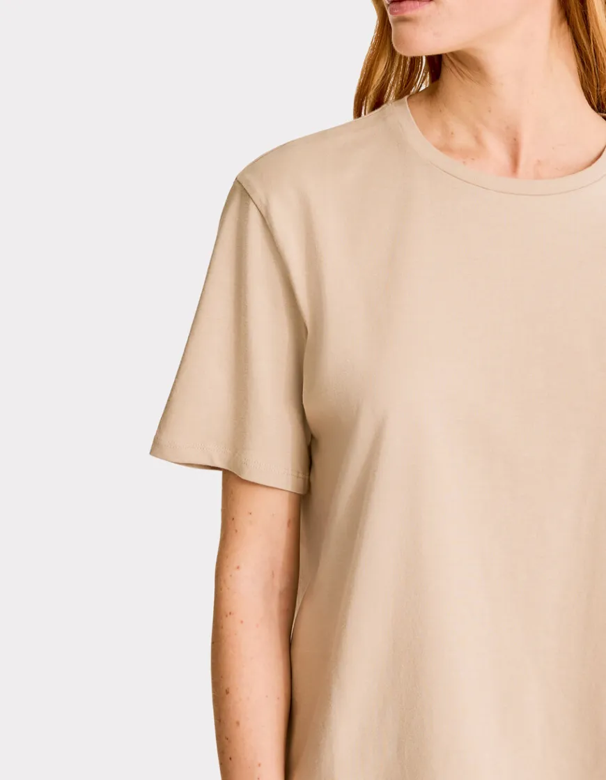 Celio T-shirt en coton biologique col rond - beige^Femme T-Shirts & Tops