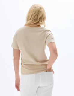 Celio T-shirt en coton biologique col V - beige^Femme T-Shirts & Tops