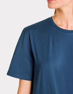 Celio T-shirt en coton biologique col rond - bleu^Femme T-Shirts & Tops