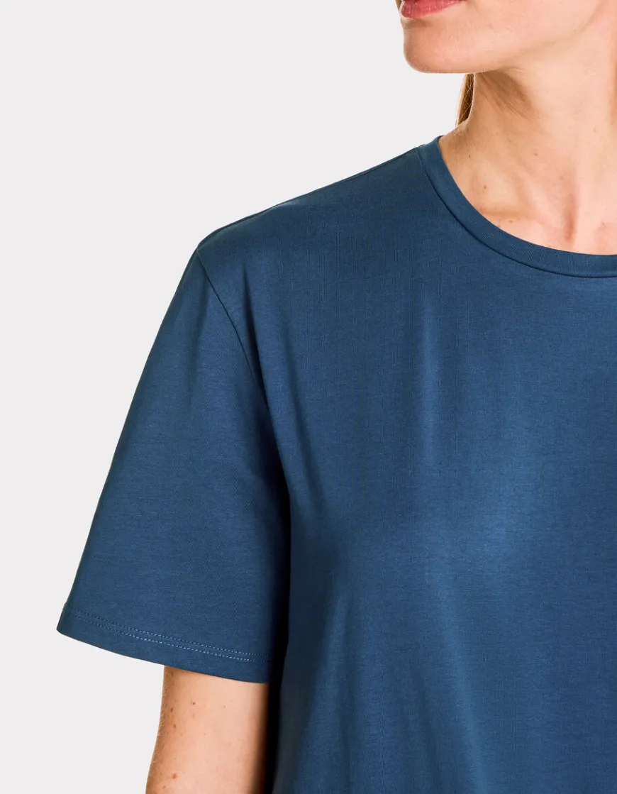Celio T-shirt en coton biologique col rond - bleu^Femme T-Shirts & Tops