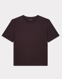 Celio T-shirt en coton biologique col rond - marron^Femme Les Essentiels Aux Meilleurs Prix|T-Shirts & Tops