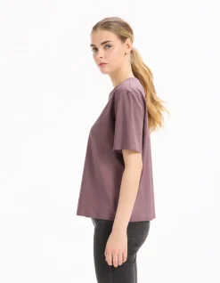 Celio T-shirt en coton biologique col rond - violet^Femme T-Shirts & Tops