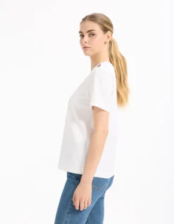 Celio T-shirt en coton boutonné -^Femme T-Shirts & Tops