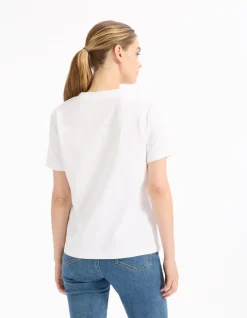 Celio T-shirt en coton boutonné -^Femme T-Shirts & Tops