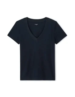Celio T-shirt en coton doux à col V -^Femme Les Essentiels Aux Meilleurs Prix|T-Shirts & Tops