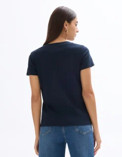 Celio T-shirt en coton doux à col V -^Femme Les Essentiels Aux Meilleurs Prix|T-Shirts & Tops
