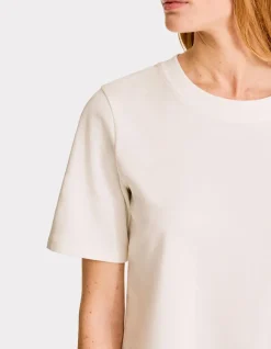 Celio T-shirt en coton doux à col rond - écru^Femme Les Essentiels Aux Meilleurs Prix|T-Shirts & Tops