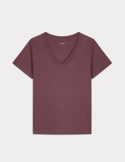 Celio T-shirt en coton doux col V - violet^Femme T-Shirts & Tops