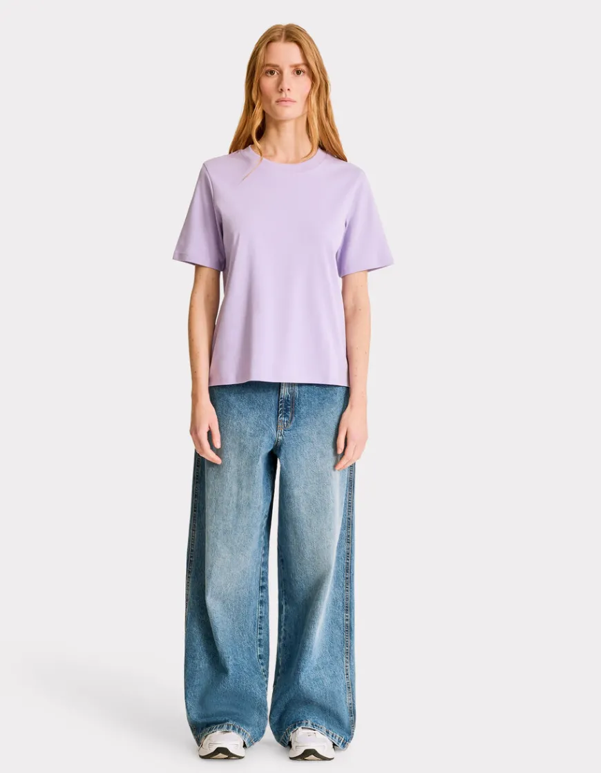 Celio T-shirt en coton doux col rond - violet^Femme T-Shirts & Tops