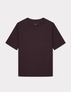 Celio T-shirt en coton doux col rond - bordeaux^Femme Les Essentiels Aux Meilleurs Prix|T-Shirts & Tops