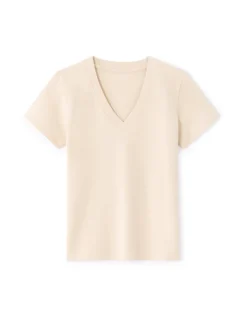 Celio T-shirt en coton doux col V - beige^Femme T-Shirts & Tops