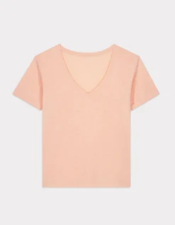 Celio T-shirt en coton flammé - rose^Femme Les Essentiels Aux Meilleurs Prix|T-Shirts & Tops
