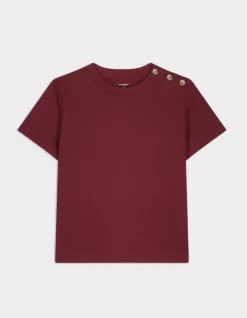 Celio T-shirt en coton épais boutonné - bordeaux^Femme T-Shirts & Tops