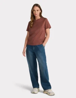Celio T-shirt en coton épais boutonné - bordeaux^Femme T-Shirts & Tops