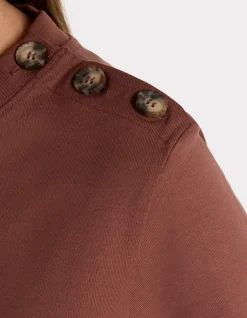 Celio T-shirt en coton épais boutonné - bordeaux^Femme T-Shirts & Tops
