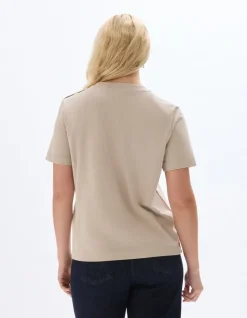 Celio T-shirt en coton épais boutonné - beige^Femme T-Shirts & Tops