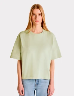Celio T-shirt en coton épais boxy - vert^Femme T-Shirts & Tops