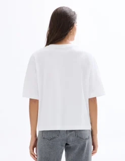 Celio T-shirt en coton épais boxy - blanc^Femme Les Essentiels Aux Meilleurs Prix|T-Shirts & Tops