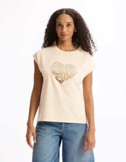Celio T-shirt imprimé texturé sans manches - beige^Femme T-Shirts & Tops
