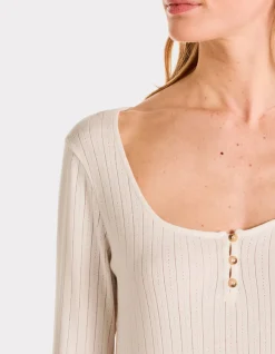 Celio T-shirt maille pointelle - écru^Femme T-Shirts & Tops
