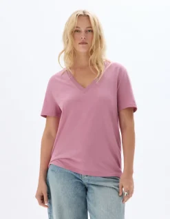Celio T-shirt manches courtes à col V - rose^Femme T-Shirts & Tops