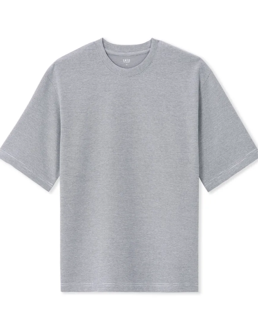 Celio T-shirt oversize col rond rayé -^Homme T-Shirts