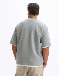 Celio T-shirt oversize col rond rayé -^Homme T-Shirts