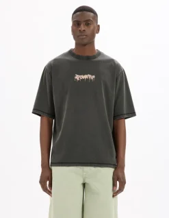 Celio T-shirt oversize col rond 100% coton imprimé -^Homme T-Shirts