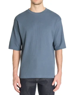 Celio T-shirt oversize col rond 100% coton - bleu^Homme T-Shirts