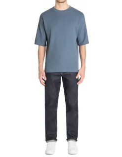 Celio T-shirt oversize col rond 100% coton - bleu^Homme T-Shirts